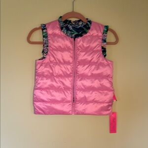Lilly NWT reversible kids Puffer Vest with Floral lining